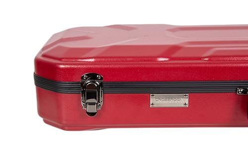 Image of Crossrock Oblong Case fits 4 /4 Full-Size Violin, Includes Interior Compartment, 2 Bow Holders, Security Lock, and Detachable Straps-Red (CRA860VFRD-R)
