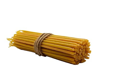 Orthodoxe Kirchenkerzen aus Bienenwachs – 55er-Set | 20cm lang,...