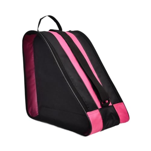 menolana Bolsa de patins, bolsa de patinação no gelo, multiuso, suporte para patins, mochila respirável para armazenamento de sapatos de patinação para, Rosa