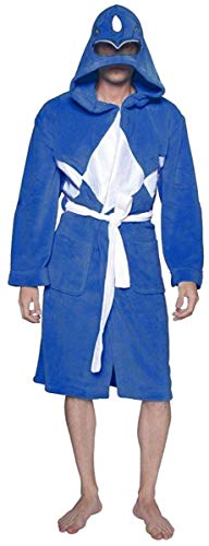 Power Rangers Mens Mighty Morphin Robe Blue One Size