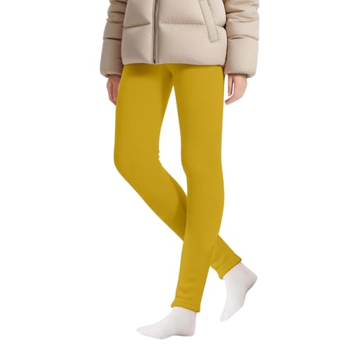 Girls Fleece Leggings Casual Classic Skinny Pants High Waisted Solid Color Stretchy Trousers2