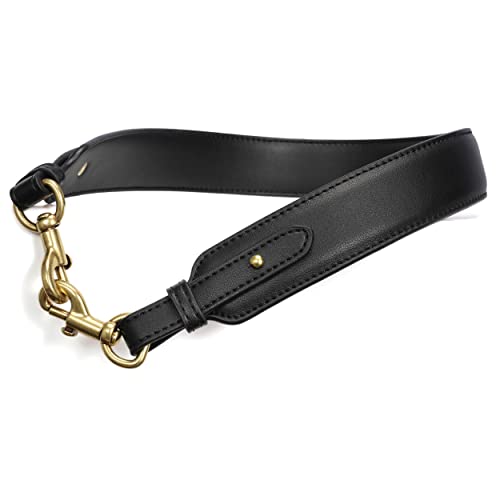 Correa para Bolso, Nefelibata 1.4" Correa Ancha de Cuero para Hombro, Bolso Personalizado con Cierre de Metal para Bolso, Monedero(Negro) Cover