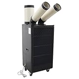 INTSUPERMAI Industrial Air Conditioner Mobile Spot Cooler Air Conditioner Workshop Post Cooling Air Conditioners Two Outlets Mobile Outdoor Cooling Aircon Black Color 220V 550m³/h