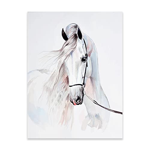 WallArena Poster Chambre d'enfant Chevaux Blanc 30x40 cm Format vertical - SANS CADRE XXL Poster pour enfant Affiche murale Impression d'art Photoposter...