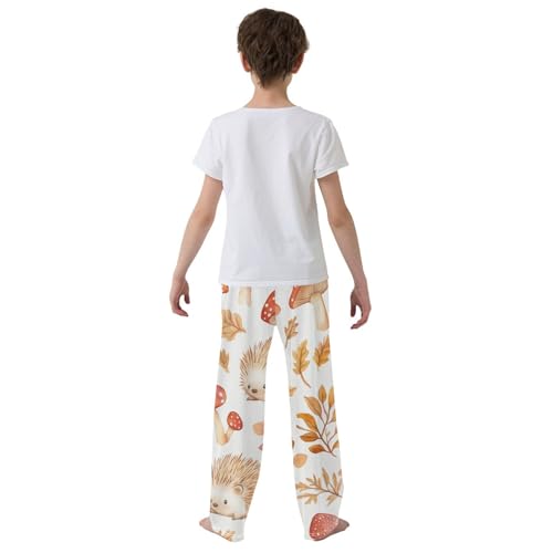 ZZXXB Autumn Hedgehog Mushroom Boys Long Pants Soft Trousers Elastic Waist Kids Lounge Bottoms with Pockets S-XL3