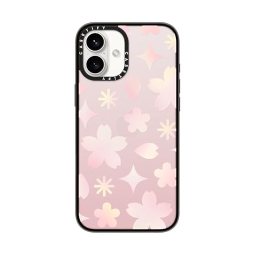 CASETiFY RpNg iPhone 16 Plus P[X [y / 1.2m̗eXgNA (MILKi2{) / CX[dɑΉ] - Sheer Sakura Pattern Pink - NA ubN