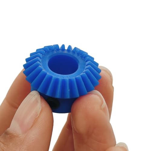 Cylindrical Drive 1pc 1.5M 20T 90 Degree Angle Bevel Gear 1:1 Transmission 1.5 Module 20 Teeth Blue Nylon Conical Bevel Miter Pinion Gear Rack Machinery(10mm bore)