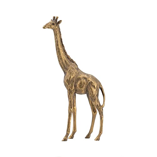 Figura decoración jirafa 6"x2"x11" dorada