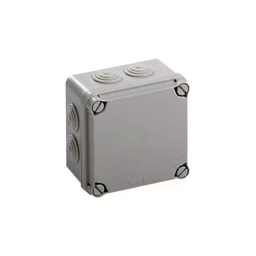IDE EV111 IP65 Caja Estanca de Derivación con Tapa Opaca y Conos, Gris, 108mm x 108mm x 64mm