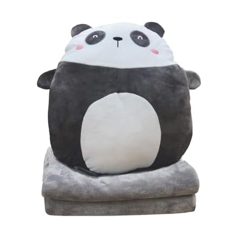 DXDE4U Panda Plush Pillow with Blanket Cover