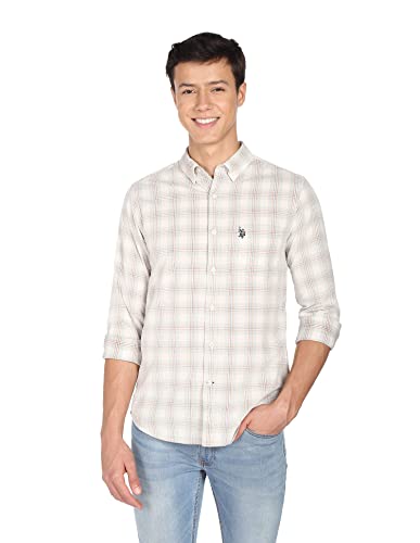 Image of U.S. POLO ASSN. Men Jogging Suit Checkered Tailored Fit Shirt