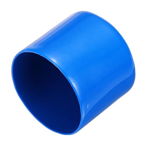 Image of uxcell 4pcs Rubber End Caps 32mm(1.3 Inch) ID Vinyl Round End Cap Cover Screw Thread Protectors Blue, 30mm Height