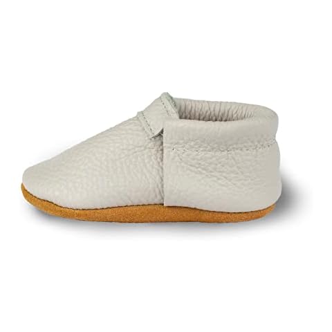 Littlebeemocs Fgingeless Baby Moccasins - Genuine Italian Leather, Boys and Girls Shoes for Newborns, Babies, Infants, Toddlers, Driftwood, 6.5 Infant Cover