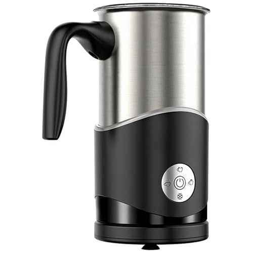 yeeplant Espumador de leche eléctrico inoxidable: vapor, calor, revuelve la leche, 350 ml