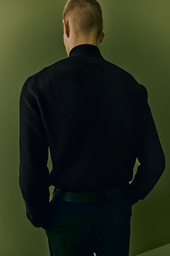 Image of Solid Half Zipper Hoodie Long Sleeves Winter Wear Pull On Sweatshirt for Men's