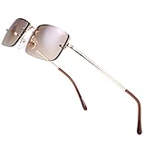 The Fresh Minimalist Small Rectangular Sunglasses Clear Eyewear Spring Hinge - Gift Box Package...