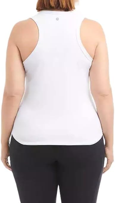 Danskin Ladies' 2-Pack Airbrush Active Tank (US, Alpha, X-Large, Regular, Regular, White/Aqua Splash)