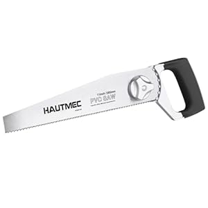 HAUTMEC Heavy Duty 11-Inch PVC/ABS Pipe Saw And General Purpose Hand saw, Adjustable Cutting Angle, For Cutting Pipe In Tight Spaces, for Trimming, Gardening, Wood, Drywall, And Plastic HT0027-SA