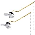 2PCS Universal Side Mount Toilet Handle Replacement Kit Compatible with Kohler K-GP30324-CP/Glacier Bay Toilet with Flapper Chains, Metal Toilet Flusher Lever, Chrome