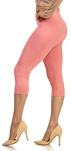 LMB Lush Moda Extra Soft Capri Leggings - Variety of Colors - Mellow Pink