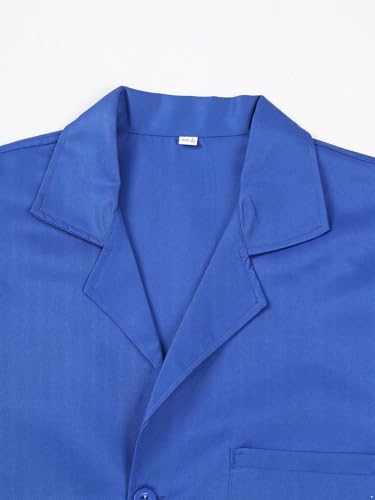 Image of Mens Lab Coats Unisex Workwear Uniform Work Resistant V Neck Long Sleeve Science Lab Coat Jacket
