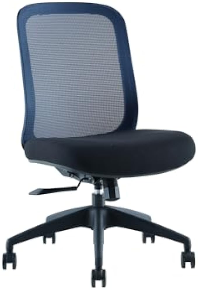 Seki Furniture 393452 Office Chair Desk Chair, Mesh, Navy, No Headrest, Microphone