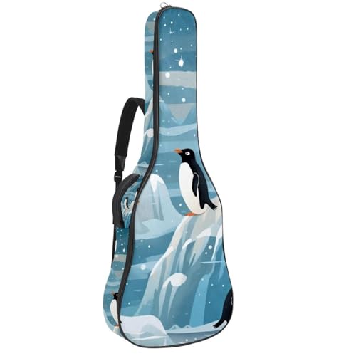 Sac guitare acoustique étanche 41 pouces à motif pingouin mignon