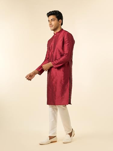 Image of DIWAS BY MANYAVAR Men's Art Silk Self Design Kurta (1pc)