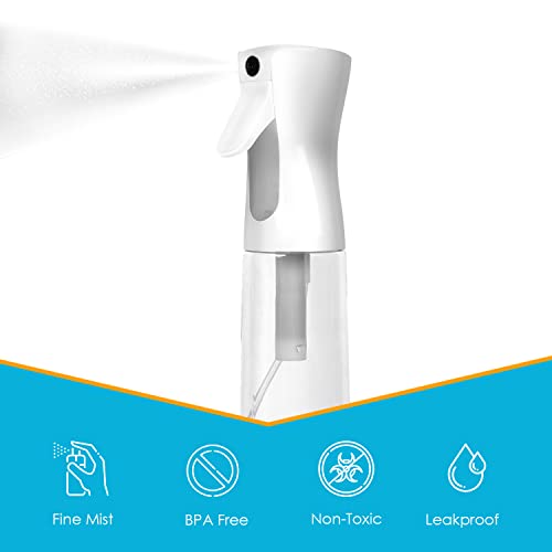 image for Houseables Continuous Spray Water Bottle, Hair Mist Sprayer, White, 12