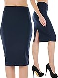 ToBeInStyle Women's Pencil Skirt - Scuba - Navy - S