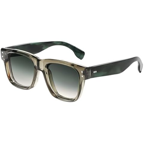 SHEEN KELLY Retro Square Sunglasses for Men and Women Cover