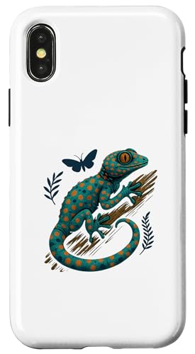Tokay Gecko~܂؃|X^[ ঒ރfUC X}zP[X iPhone X/XS p