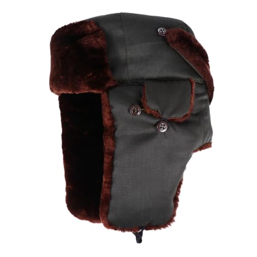 VALICLUD Cute Trapper Hat Ear Flaps Windproof Hat Pilot for Men Women Casual Cap Green