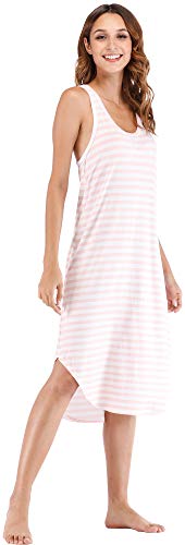 GYS Long Nightgown for Women - Viscose Made from Bamboo, Soft Sleeveless Sleep Shirt Summer Racerback Sleep Dress3