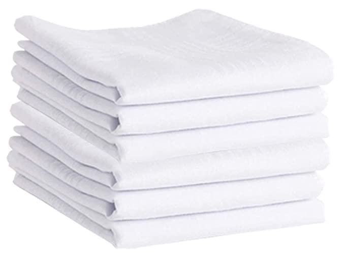 100% Cotton Premium Collection Handkerchiefs/Rumal For Men & Boys Combed Compact White Hanky Maximum Absorption-image-16