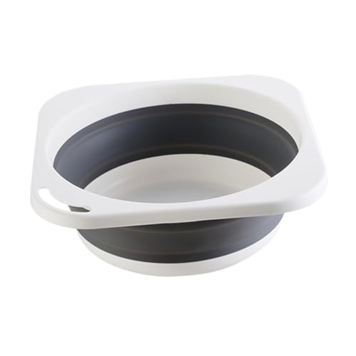 PACKOVE 折りたたみ式軽量家用洗面器 キッチン キャンプ 寮対応 洗顔 洗濯 収納多機能製中型洗面盆 グレー
