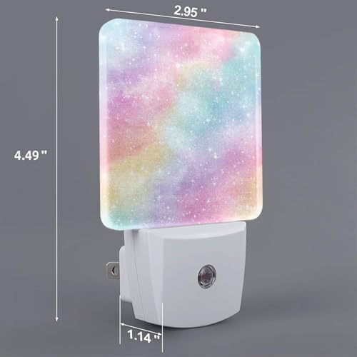 Image of Rainbow Colorful LED Plug-in Night Light 2-Pack, Auto Sensor Nightlights Set of 2 for Bedroom Bathroom Corridors