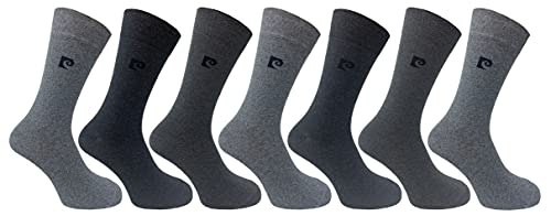 Pierre Cardin - Calcetines de hombre en mezcla de algodón formal, tonos grises - tamaño 40-45 (7...