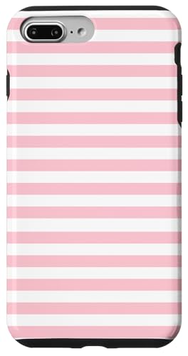 White and Pink Stripes Geometric Horizontal Lines Pattern X}zP[X iPhone 7 Plus/8 Plus p