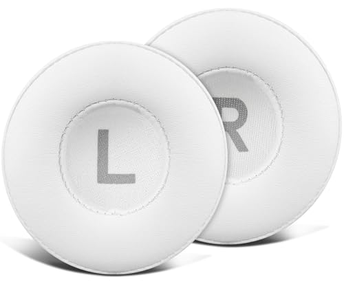 SOULWIT 70mm Cuscinetti Auricolari Ricambio per Logitech Zone 300/Zone 301/Zone 305 Wireless Cuffie, Padiglioni Cuffie in morbida Pelle Proteica, Schiuma Antirumore, Spessore Aggiunto - PL Bianco