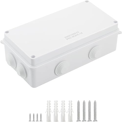 Hekyip - Caja de conexiones, plástico ABS IP65 a prueba de agua y polvo, caja eléctrica universal, caja...