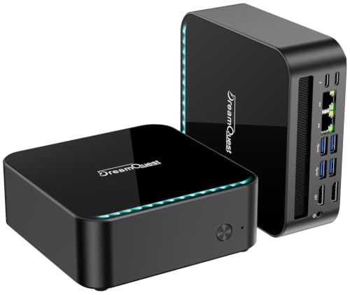 Image of DreamQuest Mini PC Ryzen 5 7430U (6C /12T) 16GB RAM 512GB SSD Mini Desktop Computer,Pre-Installed Pro OS,Triple 4K@60Hz Display,Dual LAN, WiFi 6 /BT 5.3,Small Form Factor PC for Business & Light Gaming
