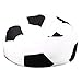 RIYIFER Bean Bag Bazaar, Decoración De Patrones De Fútbol Puf Grande Exterior Lienzo 100% Algodón Funda De Silla De Puff Bean Bag Adecuado para Interiores Y Exteriores,Negro,Dia:50cm