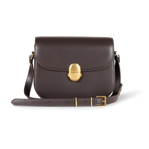 Amazon Essentials Womens Crossbody Flap Bag with Adjustable Strap and Internal Pocket Chestnut Brown One Size