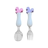 ARI MES - Unicorn Kids Spoon and Fork Set, Toddler Utensils, BPA-Free, 2-Piece Set, Stainless Steel & Plastic, Perfect for Toddlers Aged 1 and Up