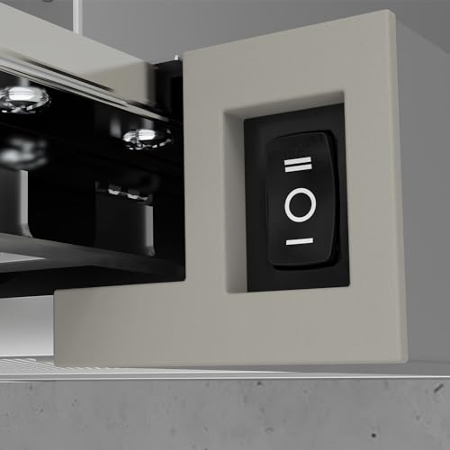 CIARRA CBCS6906D A++ Flachschirmhaube Dunstabzugshaube 60 cm Umluft 370 m³/h mit CBCF002X2 Aktivkohlefilter Integrierte Einbau Flach Abluft Abzugshaube 2 Stufen Silber