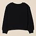 Amazon Essentials Girls' Crew Neck Sweatshirt, Black, Small