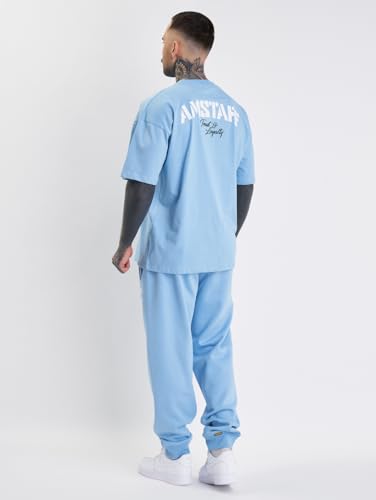 Amstaff Herren Logo 2.0 Jogginghose | Sweatpants aus Baumwolle & Polyester | Reguläre Passform | Atmungsaktiv | 3XL, Blau