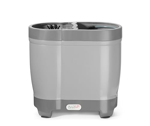 HENDI Lave-verres à main, nettoyeur de verre, BarUp, lave-verres de bar, avec eau froide, brosse amovible, 370x200x(H)360mm, ABS, LSPE, PP