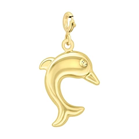 Carissima Gold 9ct Yellow Gold Dolphin Charm Cover